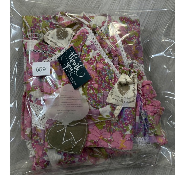 Z&L Europe Women Pink Floral Lace Trim Crop Top and Maxi Skirt Set Size L NWT - Picture 10 of 10